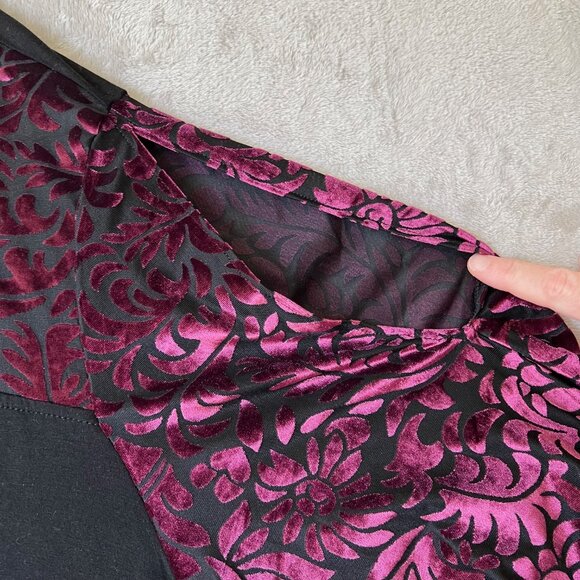 Any Wear By Catherines Velvet Burnout Flare Sleeve Cold Shldr 5X Whimsigoth NWT - Picture 9 of 11
